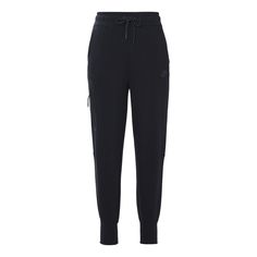 (WMNS) Nike Sportswear Tech Fleece Tee Black CW4293-010 (Zipper/Women's) Nike Athleisure Joggers For Outdoor, Sporty Sweatpants For Outdoor Fall Activities, Sporty Outdoor Sweatpants For Fall, Sporty Winter Joggers For Outdoor, Sporty Winter Outdoor Joggers, Sporty Outdoor Winter Joggers, Functional Go-dry Sweatpants, Functional Sports Sweatpants, Nike Joggers For Winter Sports