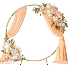 an arch decorated with flowers and greenery for a wedding ceremony or special occasion, isolated against a white background