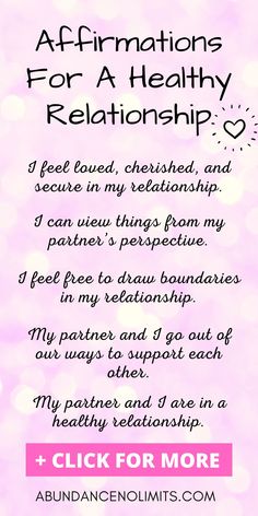 a pink background with the words affirmations for a healthy relationship