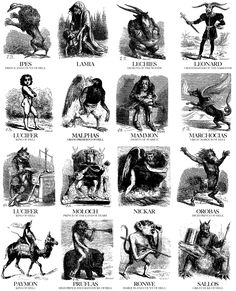 an old black and white drawing of different types of animals