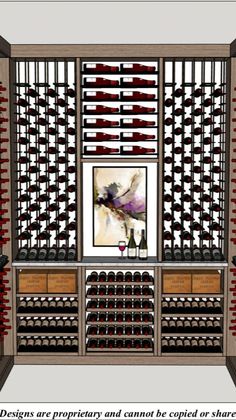 a wine rack filled with lots of bottles