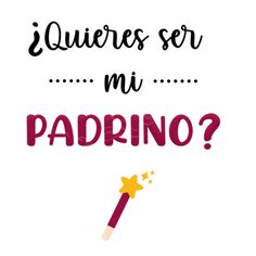 the words are written in spanish on a white background with a red and yellow wand