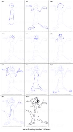 how to draw cartoon characters from disney's the princess and the frog