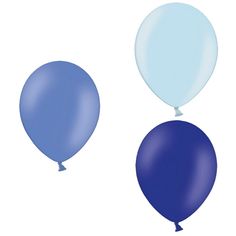 two balloons are shown in blue and white