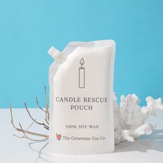 a candle rescue pouch sitting on top of a table