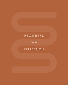 the title for progress over perfection, written in orange and white on an orange background