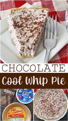 collage of different desserts with text overlay that reads chocolate cool whip pie