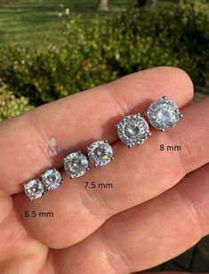 Center Stone Details : → Stone Shape: Round Portuguese Cut Moissanite → Weight : 2/3/4 Ctw (Select From The Option)) → Stone Size : 6.5/7.5/8 mm → All Stone : Moissanite → Color: White → Clarity: VVS1 → Luster: Excellent → Make: High Quality Custom make your jewelry with DutchMarquiseStudio * DutchMarquiseStudioaccepts customized and personalized orders. * We make jewelry in Silver, 10k, 14k, 18k white/yellow/rose gold. * We do make jewelry using moissanite, diamonds, or birthstones/gemstones * Round Diamond Cut Cluster Earrings For Gift, Anniversary Crystal Earrings With Brilliant Cut, Silver Moissanite Cluster Earrings, Brilliant Cut Crystal Earrings For Anniversary, Round Moissanite Earrings With Diamond Cut, White Gold Earrings With Vs Clarity Round Shape, Anniversary Brilliant Cut Crystal Earrings, Round Cut Crystal Earrings For Anniversary, Dazzling Round Earrings With Prong Setting