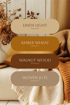 an image of a couch with the words, linen light and amber wheat on it