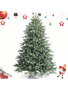 a christmas tree with presents and decorations around it on a white background for the holiday season