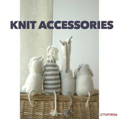 Arm Warmers, Hand Warmers, Leg Warmers Galore.... Use The Filter To Find More. Accessories- Gloves And Mittens Miniature Knitting, Ear Muffs, Knitted Animals, Knitted Wit, Quiet Books, Design Sponge, Diy Stuffed Animals, Knitted Toys, Safari Animals