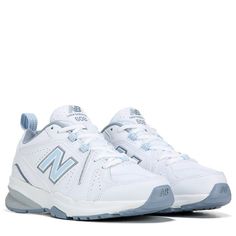 You'll build up strength when you head to the gym in the 608 V5 Trainer Sneaker from New Balance. Leather upper in a trainer sneaker style with a round toe. Lace up closure for a secure fit. Cushioned collar and tongue for support. Logo detailing with perforations for breathability. Breathable fabric lining with an EVA foam cushioned comfort footbed . Enhanced ABZORB heel pad for cushioning and shock absorption . Internal shank makes for a sturdy stride . Chunky design midsole . Non-marking flex New Balance 608 V5, New Balance 608, Support Logo, New Balance Blue, Fits Inspo, Cross Training Shoes, New Balance Sneakers, Grey Sneakers