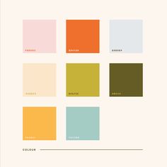 the color palette is shown in different shades