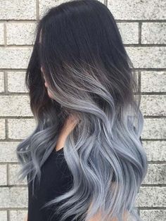 Grey Hair Color Silver, Trendy We Fryzurach, Grey Ombre Hair, Hair Dye Tips, Blue Ombre Hair, Ombre Blond, Pastel Ombre, Silver Hair Color, Silver Grey Hair