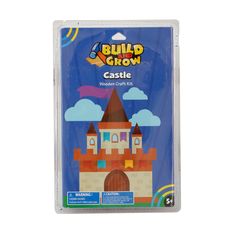 a card game with a castle on the front and blue sky in the back ground