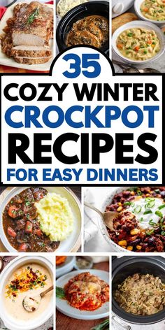 Easy and cozy winter crockpot meals for a family on a budget. These easy beef and chicken crockpot recipes are frugal family weeknight dinners and healthy crockpot recipes for cold weather nights. Crockpot Meals Comfort Foods, Dinner Ideas Cold, Crockpot Meals Cheap, Dinner Recipes Healthy Crockpot, Dinner Ideas Cold Weather, Cozy Crockpot Meals, Beef Comfort Food, Family Crockpot Meals, Kid Friendly Crockpot Meals