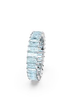 Make your stack more vibrant with this crystal-lined eternity ring. 1/8" band width Goldtone plate or rhodium plate/Swarovski crystal Imported Tennis Ring, Swarovski Rings, Crystals Swarovski, Swarovski Ring, The Matrix, Band Jewelry, Swarovski Jewelry, Birthday Photoshoot, Eternity Band