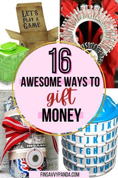 the words, 16 awesome ways to get money are shown in this collage with different images