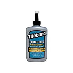 a bottle of titebond quick thick adhesivent on a white background