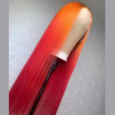 Peruvian Hair Orange Red Ombre Color Lace Front Wig – Prosp Hair Shop Melanin Hairstyles, Cosmo School, Baddie Hair, Hair Orange, Hair Colorful, Color Wigs, Lace Fronts, Colourful Hair, Barbie Hair