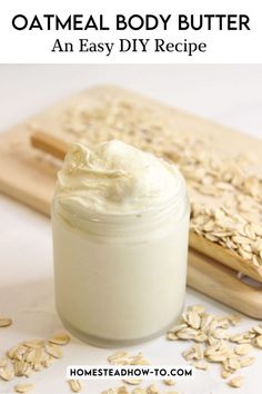 oatmeal body butter Oatmeal Body Butter, Body Butter Recipe Homemade, Vanilla Oatmeal, Diy Oatmeal, Kat Diy