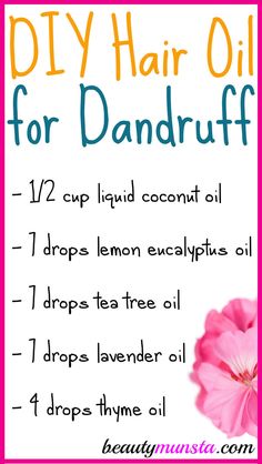 Plagued with a flaky scalp? Try this DIY hair oil for dandruff! It might be your miracle cure! Dandruff is an embarrassing hair issue that affects many people around the globe. It can be caused by many factors including dry scalp, oily scalp, weather changes, irritation to hair care products, consumption of too many yeasty … Hair Oil For Dandruff, Hair Mask For Dandruff, Diy Hair Oil, Oils For Dandruff, Liquid Coconut Oil, Essential Oil Beauty, Dandruff Remedy, Coconut Oil Skin Care, Getting Rid Of Dandruff