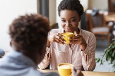 Young black couple drinking coffee together on date at cozy cafe Couple Drinking Coffee, Build Trust In A Relationship, Young Black Couples, Infidelity Recovery, Couple Drinking, Trust In A Relationship, African American Couples, American Couple, Emotional Affair