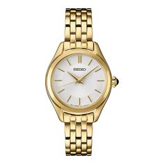 Dress up any casual or business attire with this stunning women's Seiko watch. Click on this JEWELRY & WATCHES GUIDE to learn about fit, styles, materials and more! Dress up any casual or business attire with this stunning women's Seiko watch. Click on this JEWELRY & WATCHES GUIDE to learn about fit, styles, materials and more! DISPLAY Dial type: sunray Face cover material: sapphire crystalCASE Material: stainless steel Caseback material: stainless steel Waterproof screw-down caseback Diameter: Seiko Watches Women, Seiko Watch, Jewelry Accessories Ideas, Classy Jewelry, Seiko Watches, Women Essentials, Business Attire, White Dial, Face Cover