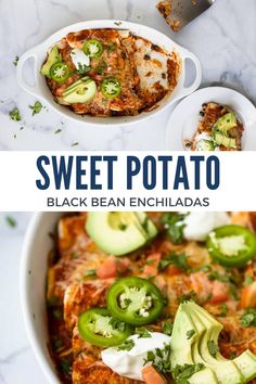 this sweet potato black bean enchiladas is the perfect side dish