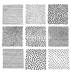 six different patterns in black and white