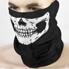 New Motorcycle Skull Half Face Tube Mask Neck Gaiter Also Can Be Used As A Headband, Wristband, And More... New In Package Reaper Costume, Skull Motorcycle, Skeleton Mask, Multi Masking, Halloween Costume Props, Mascaras Halloween, Scarf Face Mask, Ghost Skull, Skull Face Mask