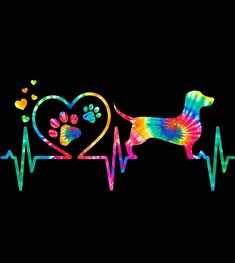 a dog is in the shape of a heart and heartbeat