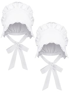 PRICES MAY VARY. Package Quantity: the package comes with 2 pieces of colonial hats in white, classic styles and enough quantity can meet your cosplay or wear needs, make you attractive Breathable Polyester Material: these white bonnets are made of reliable polyester and lace, lightweight and breathable, soft and skin friendly, giving you a comfortable wearing experience Easy to Wear: the colonial bonnet can be worn over or over the hair, just like Victorian servants and nurses wore, with 2 adju Victorian Servants, White Bonnet, White Colonial, Easter Costume, Lace Bonnet, Your Cosplay, 18th Century Costume, American Flag Sweater, Easter Bonnet