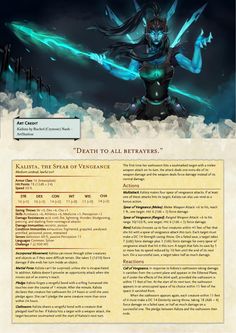 Homebrew 5e, Dnd Concept, Npc Ideas, Cr 7, Dnd Memes, Dnd Campaign, Campaign Ideas