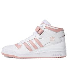 adidas originals Forum Mid 'White Pink' GY5820 (SNKR/Cozy/Skate/Unisex/High Top/Wear-resistant) Adidas Forum Mid Pink, Adidas Forum Pink, Adidas Originals Forum, Adidas High Tops, Adidas Forum, Pink Shoes, Stylish Sneakers, High Top, Adidas Originals