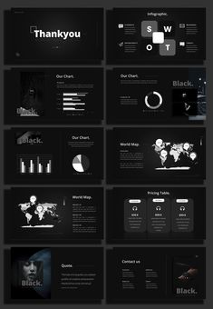 with a modern minimalist design. Perfect for business presentations, product launches, or any other occasion where you want to make a serious Presentation Dark Design, Black Presentation Design, Black And White Presentation, Keynote Design, Graphic Design Portfolio Layout, Presentation Slides Design, Presentation Design Layout, Proposal Design