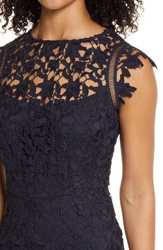 An unlined yoke and an uneven hem highlight the exquisite lace work covering this chic cocktail dress. 37 1/2" to 44" length (size 8) Hidden back-zip closure Jewel neck Cap sleeves Partially lined 100% polyester Dry clean Imported Women's Clothing Cocktail Dresses Over 50, Cocktail Dress Inspiration, Cocktail Dresses Wedding, Mothers Dress, Cocktail Dress Outfit, Navy Blue Cocktail Dress, Chic Cocktail Dress, Black Lace Cocktail Dress, Eliza Dress