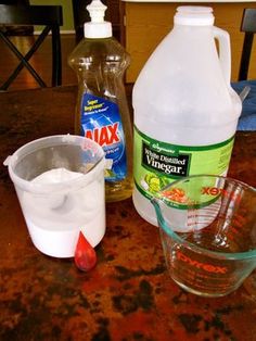 ingredients to make homemade dishwasher detergent sitting on a counter