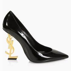 Ysl Saint Laurent Opyum Point-Toe Patent Leather Pumps Heels Black Gold Women’s Eu 37/Us 7 $1,390. Nwob. Structural Ysl Insignia Stiletto Heel Elevates Patent Leather Pumps To Refinement. Leather Upper Point Toe Slip-On Style Leather Lining And Sole Made In Italy Size Metal Insignia Heel, 4.25" (110mm) Black Ysl Heels, Ysl Heel Dream, Ysl Opyum Heel, Ysl Opyum Heel Black, Saint Laurent Black Heels, Luxury Black Heels With Gold-tone Hardware, Hot Pink Heels, Ysl Heels, Yves Saint Laurent Shoes