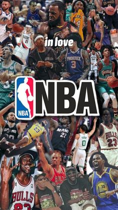 a collage of basketball players with the word'nba on top of them