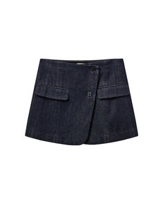 the garment enya mini skirt dark denim Mini Skirt Denim, Dark Denim Skirt, Dark Wash Denim, Denim Mini Skirt, Thom Browne, Dark Denim, Button Detail, Jeans Dress, Sweater Skirt