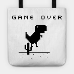 Google Chrome Offline Dinosaur (Game Over) Apparel and Accessories; Shirts, Hoodies, Sweatshirts, Mugs, Stickers, Phone Cases, and More. -- Choose from our vast selection of tote bags to match with your desired size to make the perfect custom tote. Pick your favorite: Movies, TV Shows, Art, and so much more! Available in Single Sided Print or Double Sided Print in small, medium, and large. Perfect for work, class, the beach, and leisure. Dino Game Google, Google Dinosaur Game, Offline Dinosaur, Chrome Dinosaur, Dinosaur Game, Game Over, Dinosaur Games, Google Chrome, Tote Bag Design