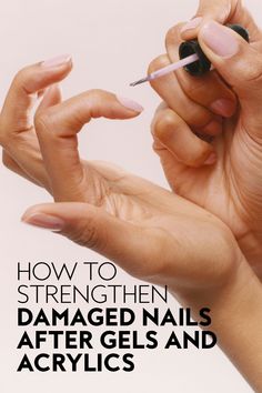 Weak Brittle Nails Remedies, Growing Strong Nails, Best Way To Grow Natural Nails, Naturally Strengthen Nails, Oil For Nails Strength, Strength Nails Diy, Healthy Nails After Acrylics, Weak Nails Causes, Best Manicure For Healthy Nails