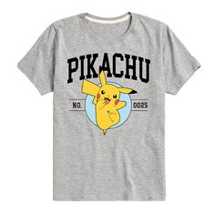 Add the finishing touch to your kid's outfit with this fun Boys 8-20 Pokemon Pikachu Collegiate Tee. Add the finishing touch to your kid's outfit with this fun Boys 8-20 Pokemon Pikachu Collegiate Tee. FEATURES CrewneckFABRIC & CARE Cotton, Heather; Cotton, Polyester Machine wash Imported Size: Large. Color: Med Grey. Gender: male. Age Group: kids. Material: Polyester|Cotton. Pokemon Clothing, Pokemon Themed Party, Pokemon Shirts, Pokemon Clothes, Pokemon Birthday Party, Pokemon Eeveelutions, Baby #5, Pokemon Birthday, Boys Shirts