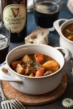 there is a bowl of stew on the table