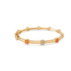 Orange and White Flowers Kids Bangle Bracelet - SHOPKURY.COM Kids Bracelets Gold, Orange And White Flowers, Kids Bangles, Kids Jewellery, American Diamond Necklaces, Butterfly Kids, Kids Bracelets, Diamond Necklaces, Kids Earrings