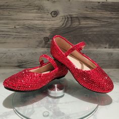 These Ruby Red Shoes Are Simply Showstoppers With Over 1500 Individually Placed Rhinestones For Making Your Little One Sparkle And Shine With Main Character Energy! They're Lightly Worn With Thousands Of Steps Left To Go And Have Only Been Used Indoors. I Am Told They Are Very Comfortable, My Size 8 Toddler Didn't Want To Take Them Off And Swears They Make Her A Princess! They Have A Convenient Velcro Latch To The Strap That Has Been Been Detailed With Stones As Well To Match The Rest Of The Shoe. To Put It Lightly These Shoes Are Just Awesome!! These Would Be Great For Many Occasions Such As Beauty Pageants, Stages, Talent Shows, Recitals, Theater (Dorothy Slippers), Dances, Weddings, Bir Pageant Stage, Main Character Energy, Red Rhinestone, Talent Show, Beauty Pageant, Main Character, A Princess, Red Shoes, Ruby Red