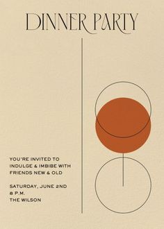 an advertisement for networking night with circles and lines on the front, in white paper