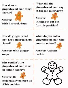 gingerbread man worksheet with question cards and answer sheet for the gingerbread man