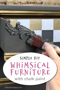 someone is using a paint brush to paint furniture